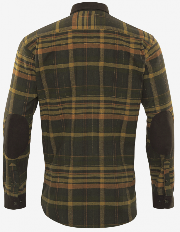 Pajala green / brown - warm flannel shirt from Harkila 100% cotton
