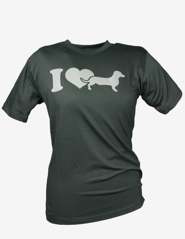 T-shirt femme avec teckel vert
