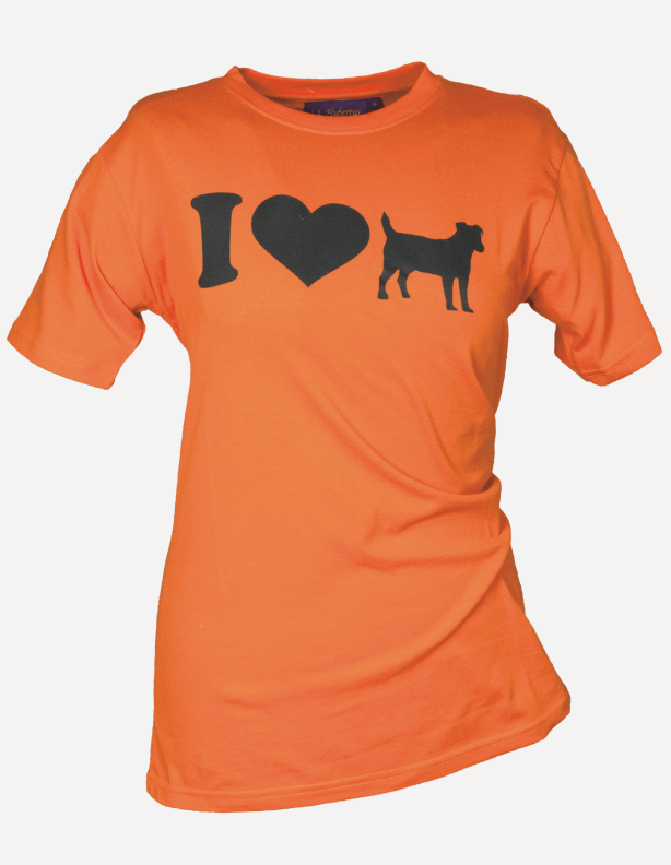 Koszulka damska z terierem pomarańczowa