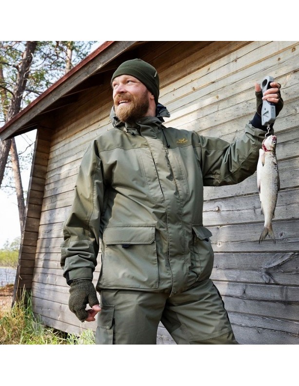 Fishing - zestaw wędkarski kurtka i spodnie z szelkami