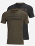 Logo summer t-shirts 2-pack willow green / black LARGE SIZES!