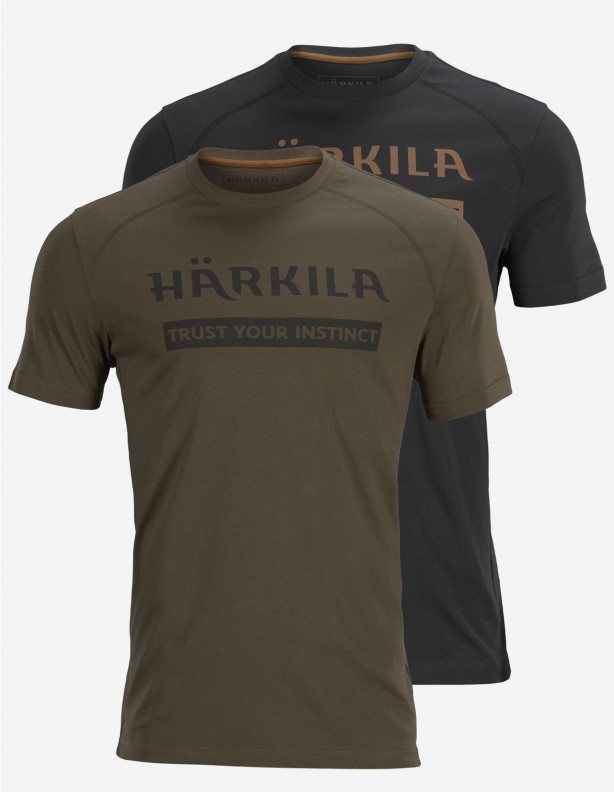 Letné tričká Logo 2-pack vrbová zelená / čierna VEĽKÁ VELIČINA!