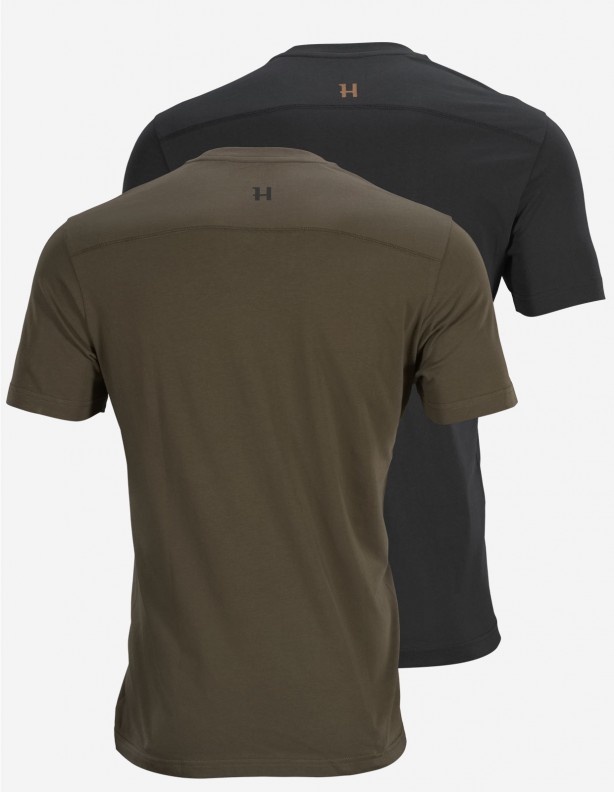 Logo summer t-shirts 2-pack willow green / black LARGE SIZES!