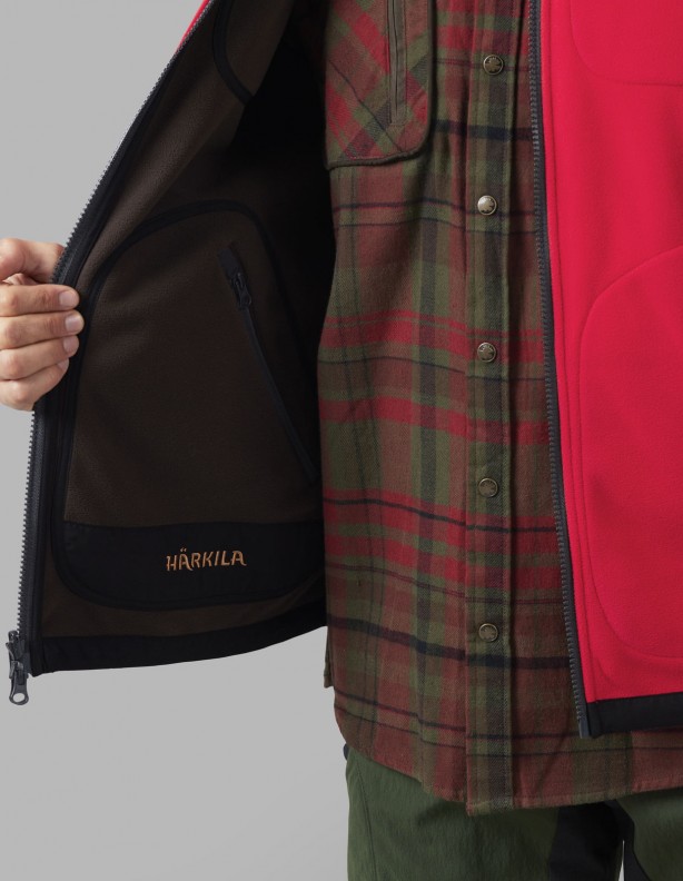 Kamko červená/hnědá - oboustranná vesta Windstopper®