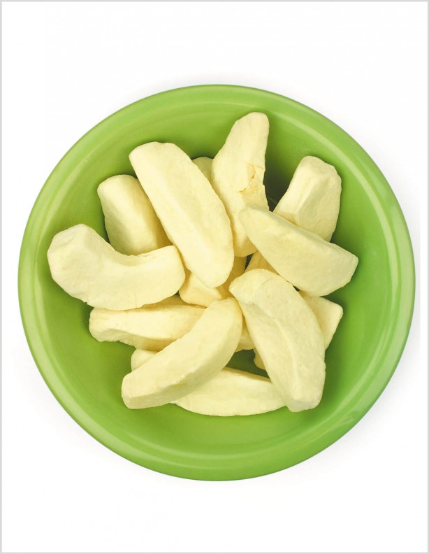 Mrazem sušený pokrm. Lahodný jablečný chips.