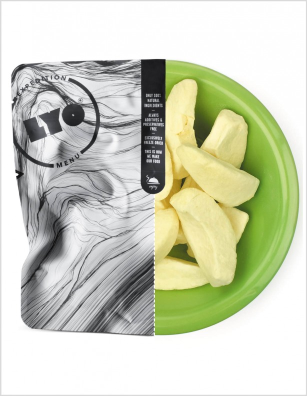 Mrazem sušený pokrm. Lahodný jablečný chips.