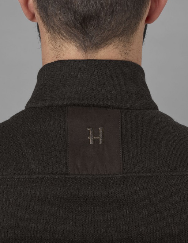Metso half zip shadow brown - pull chaud 56% laine