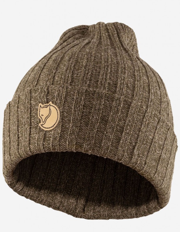 Byron hat dark olive/taupe - wełniana czapka Fjallraven