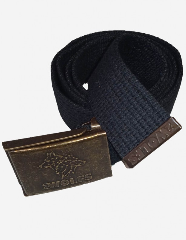 Wild - tissu ceinture noire boucle marron