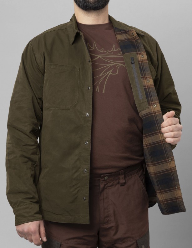 Eirik warm oliv/burgund - Wendehemd