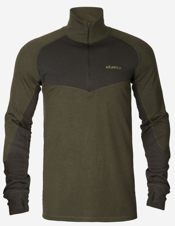Base Warm Zip Neck - Harkila teplé spodní prádlo 60% vlna