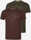 Letné tričká Graphic 2-pack willow green/burgundy LARGE SIZES
