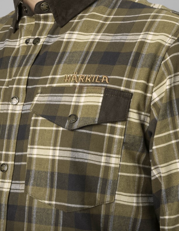 Aivak L/S Hemd antik bronze - dickes Baumwollhemd