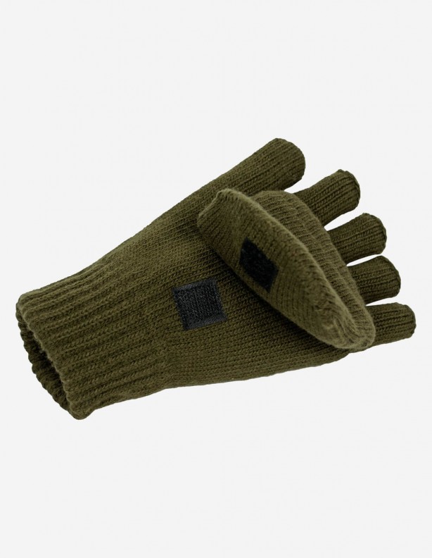 Gestrickte Handschuhe mit SKOGEN-Verstärkungen mit Pfotenabdruck