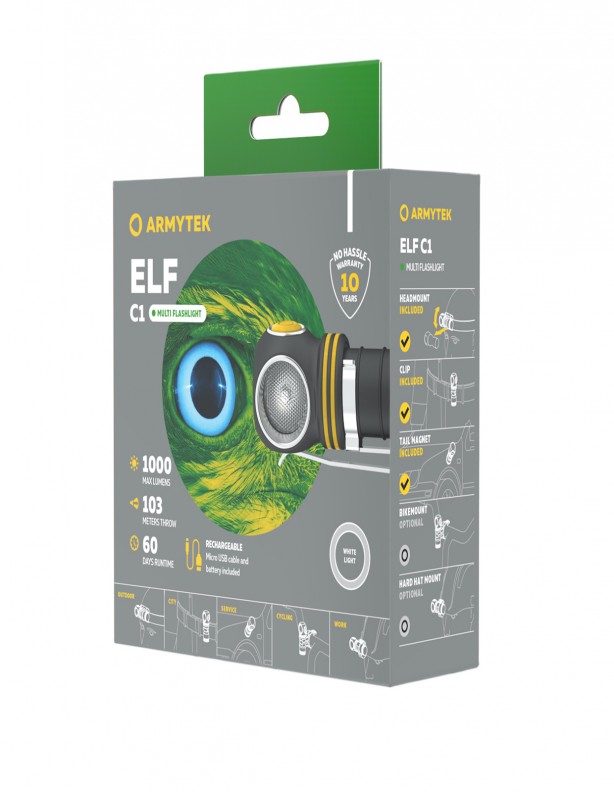 Armytek ELF C1 - multi headlamp and handheld flashlight