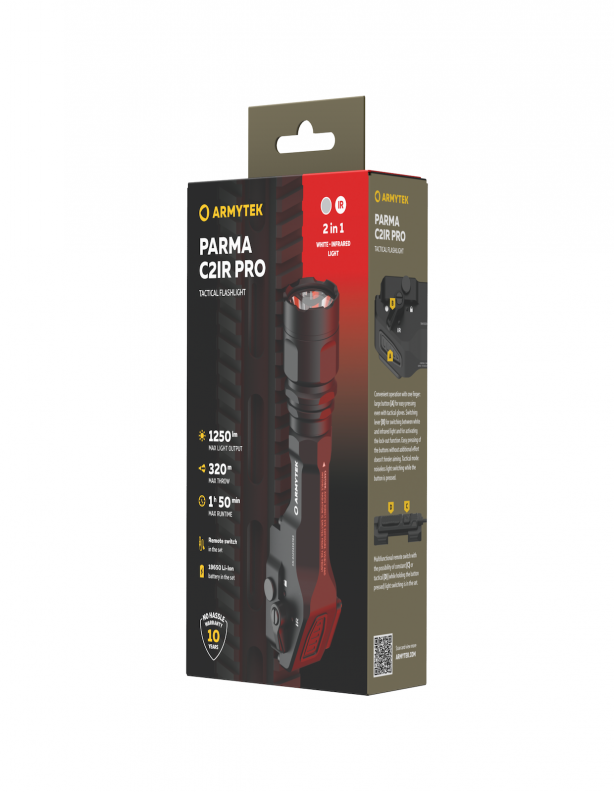 Armytek PARMA С2IR PRO flashlight with mounting and IR illumination