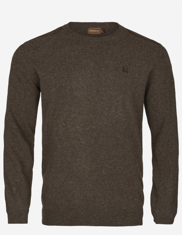 Arran pullover slate brown ze wzmocnieniami - 80% wełna