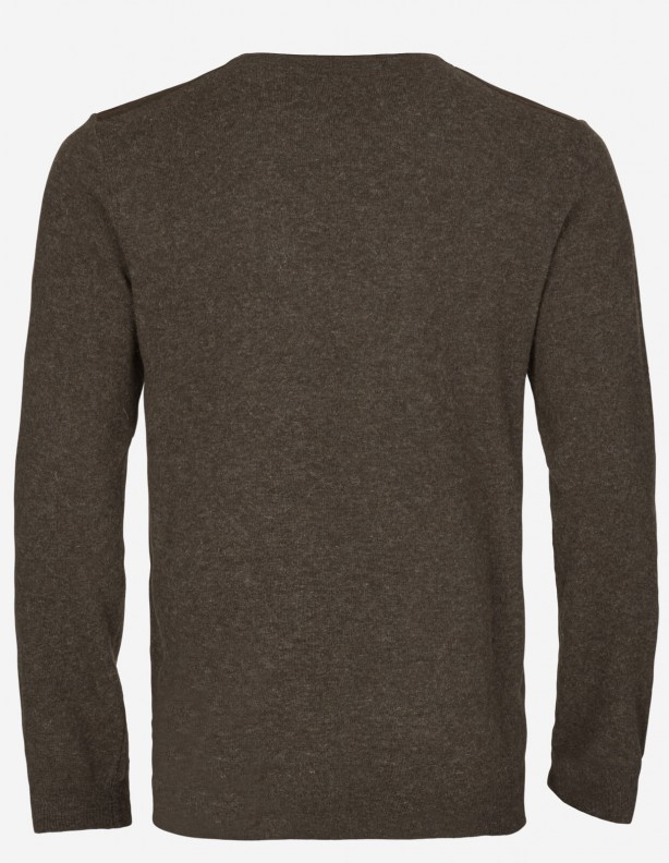 Arran pullover slate brown ze wzmocnieniami - 80% wełna
