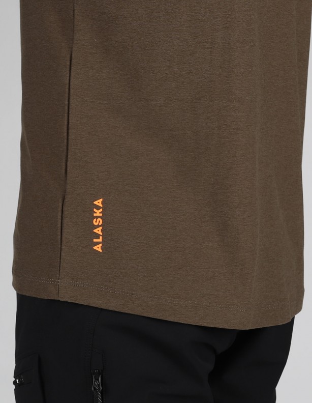 CoolDry Ms Half-Zip Moss Brown - langärmeliges technisches T-Shirt