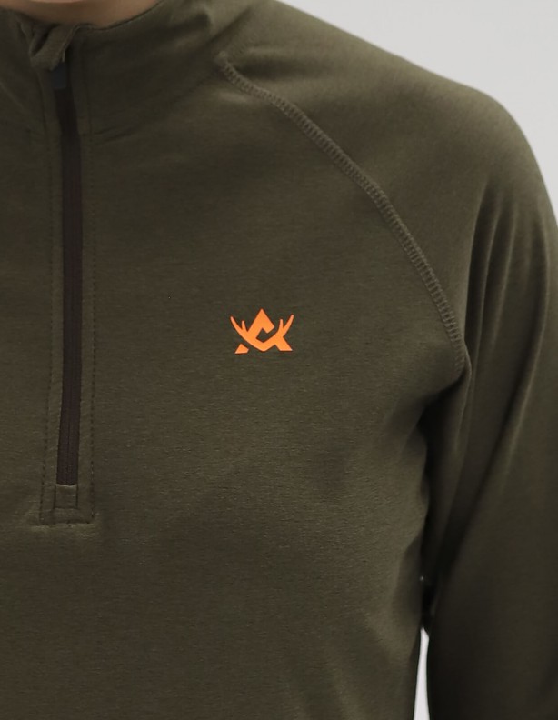 CoolDry Ws Half Zip Brown - женская техническая футболка с длинным рукавом