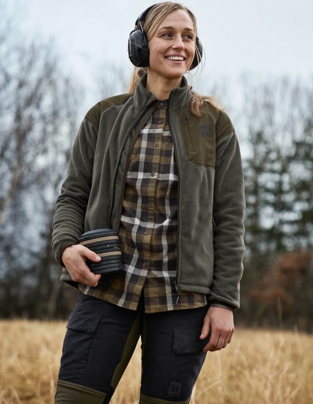 Sigrid L/S Dámska vŕbovo zelená/phantom - flanelová košeľa pre Dian