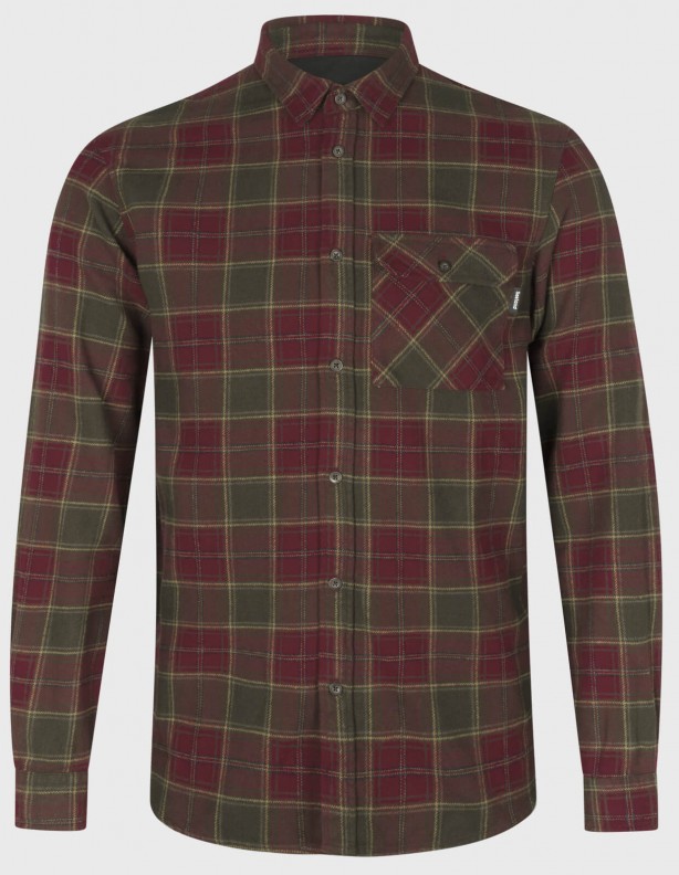 Glen Flannel red forest check - košile ze 100% bavlny
