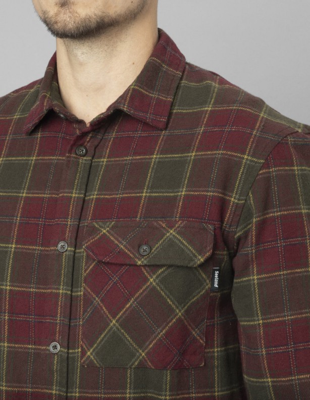 Glen Flannel red forest check - 100% cotton shirt