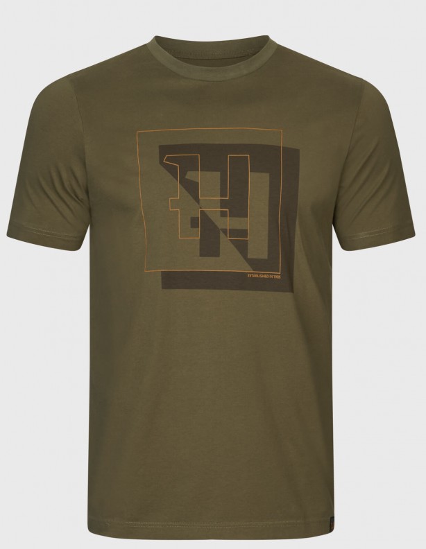 Harkila H Logo olive foncé T-shirt d'été 100% coton