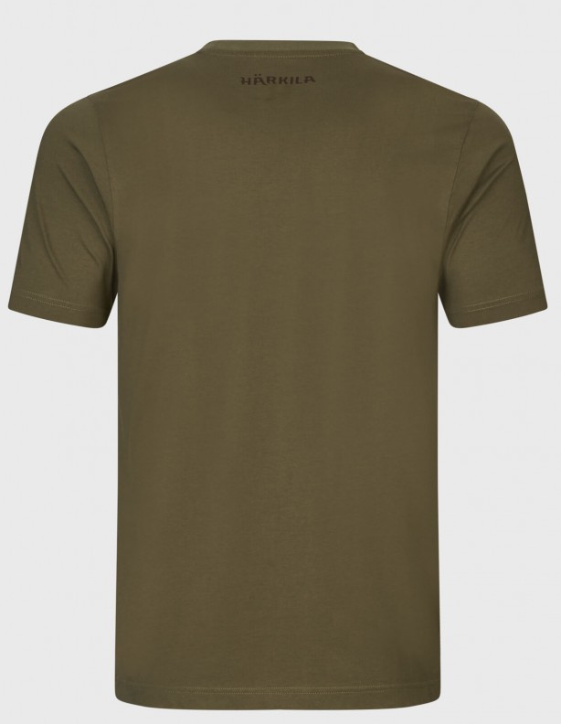 Harkila H Logo dark olive summer t-shirt 100% cotton