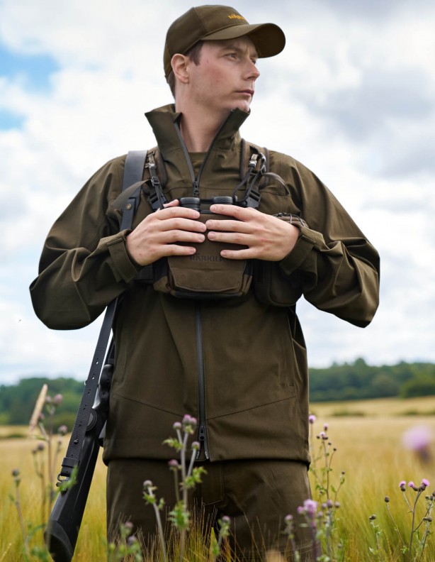 Harkila Bino Harness dunkle Weide grün Jagd Fernglas Gurtzeug