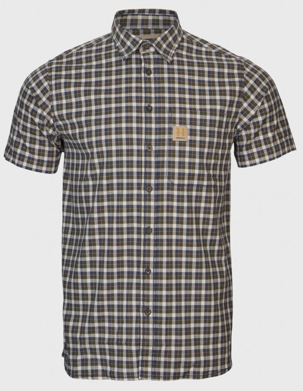 Harkila Fjell naval blue check short sleeve shirt
