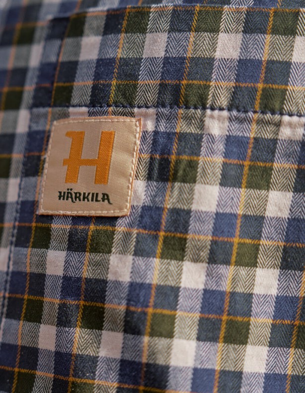 Рубашка с коротким рукавом Harkila Fjell в морскую синюю клетку