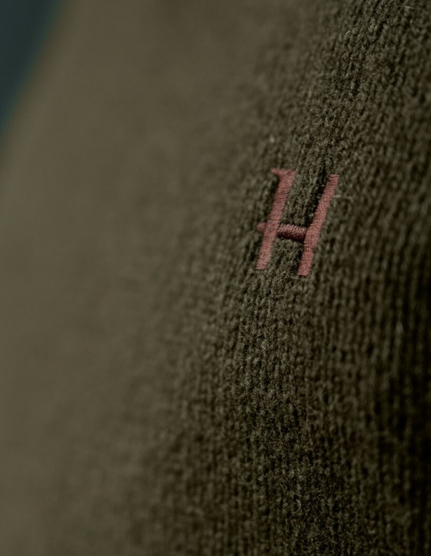 Harkila Vincent Merino pulóver s výstrihom do V Rosin 100% vlna