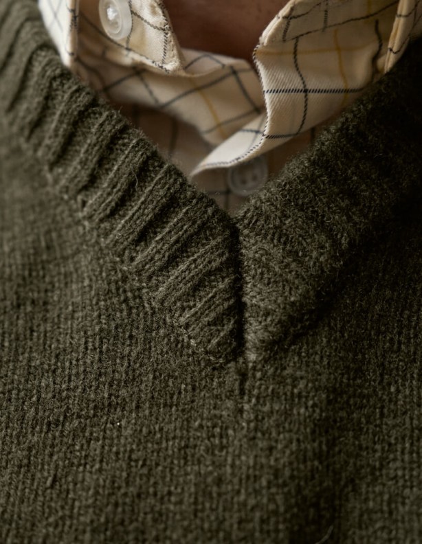 Harkila Vincent Merino V-Neck Pullover Rosin 100% wełna