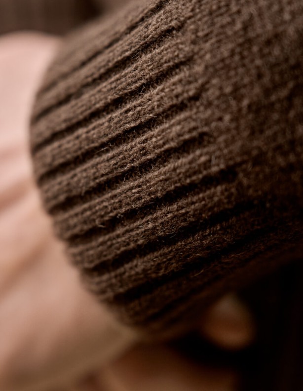 Harkila Vincent Merino V-Neck Pullover Demitasse brown 100% wełna