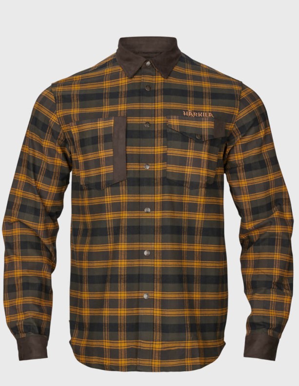 Harkila Aivak L/S shirt buckthorn brown - koszula z grubej bawełny