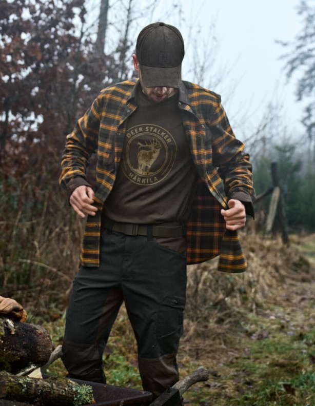 Harkila Aivak L/S shirt buckthorn brown - koszula z grubej bawełny