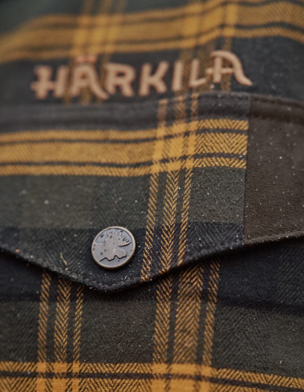 Harkila Aivak L/S shirt buckthorn brown - koszula z grubej bawełny