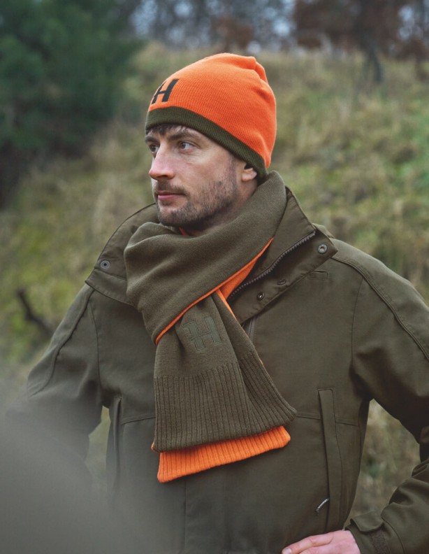 Harkila Bonnet réversible bonnet double face vert orange