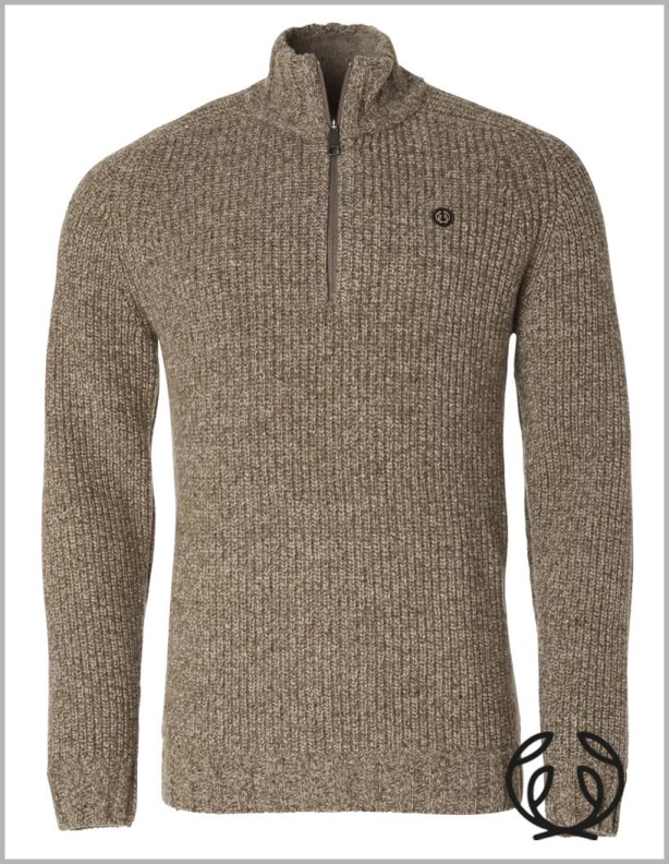 Chevalier Groby Half Zip Vlněný pánský svetr 80% ovčí vlna
