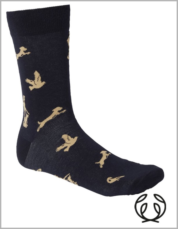 Chevalier Pomeroy Blue Hunter Socken mit Jagdmotiven