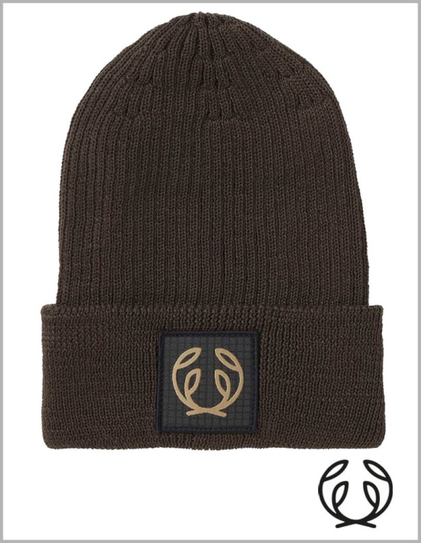 Chevalier Symbol Beanie Leder braun gestrickte Mütze