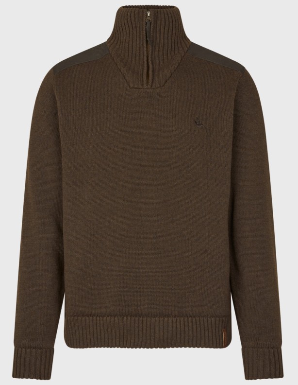 Seeland Haze Windbreaker Knit dunkelbrauner Pullover mit Windbeater®-Membran