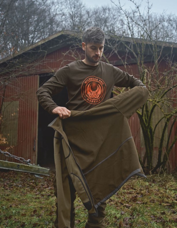 Harkila Kamko Dark antique bronze Willow green oboustranná fleecová bunda s membránou Gore-Tex