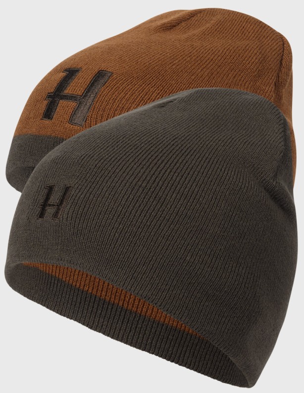 Harkila Reversible Beanie oboustranná čepice shadow brown rustique clay