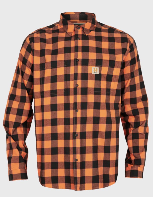 Chemise Harkila Scandinavian à carreaux mandarin 100 % coton