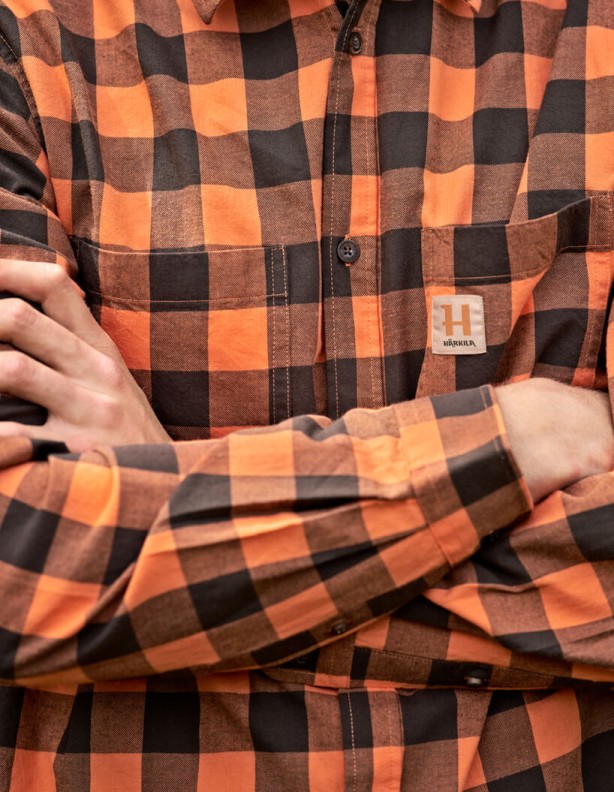 Harkila Scandinavian mandarin check shirt, 100% cotton