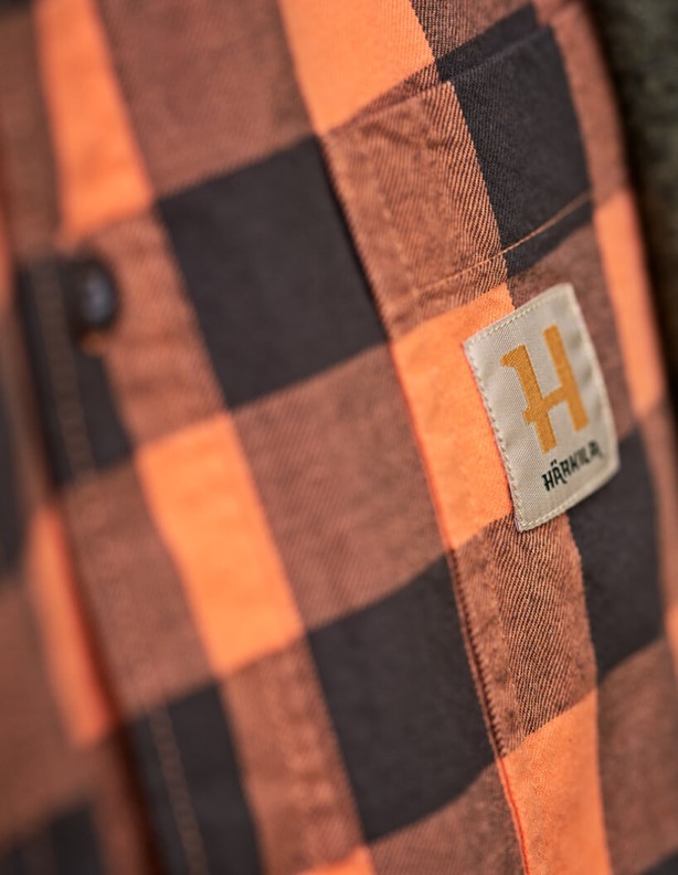 Harkila Scandinavian mandarin check shirt, 100% cotton