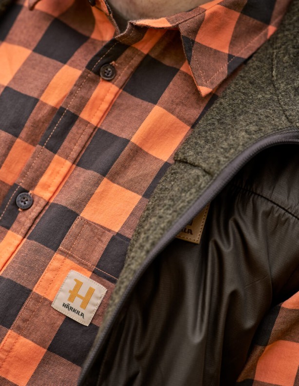 Harkila Scandinavian mandarin check shirt, 100% cotton