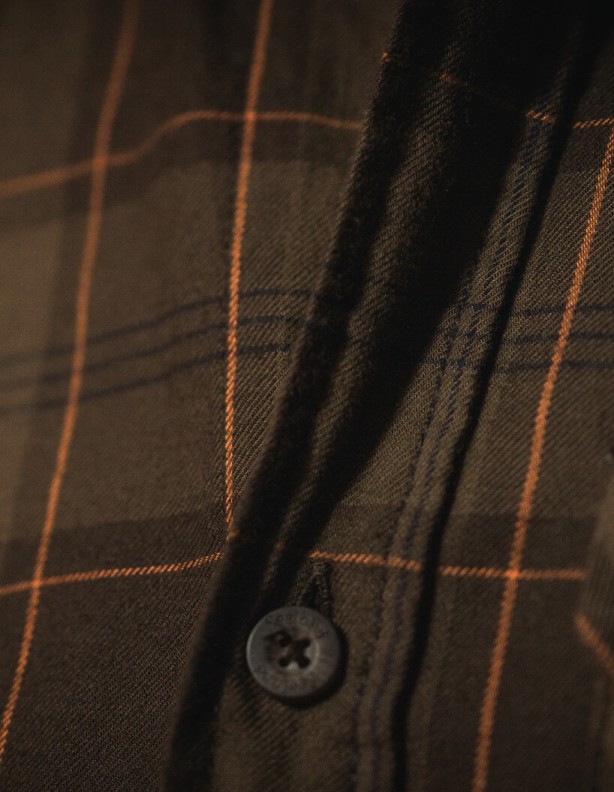 Glen Flannel pine green dark navy check košile 100% bavlna